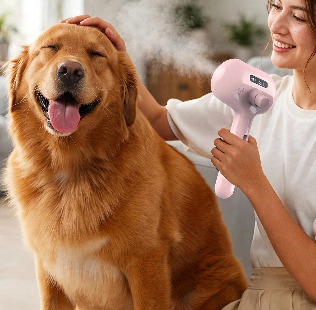 Écran digital de la brosse vapeur électrique pour chien et chat