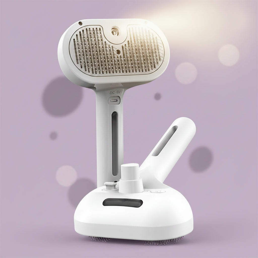 Brosse Vapeur Électrique pour Chien et Chat 3-en-1 | Soin & Démêlage