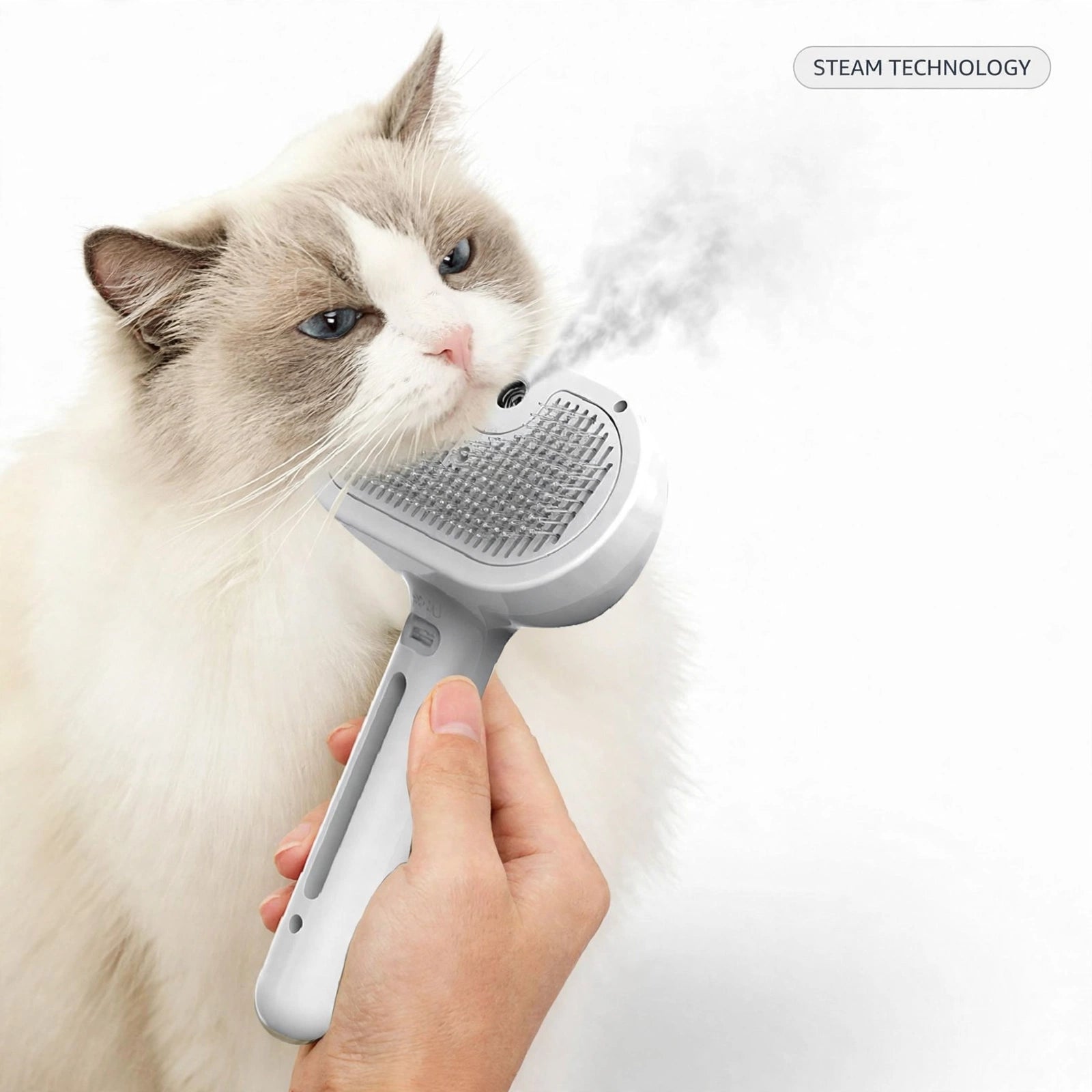 Brosse Vapeur Électrique pour Chien et Chat 3-en-1 | Soin & Démêlage