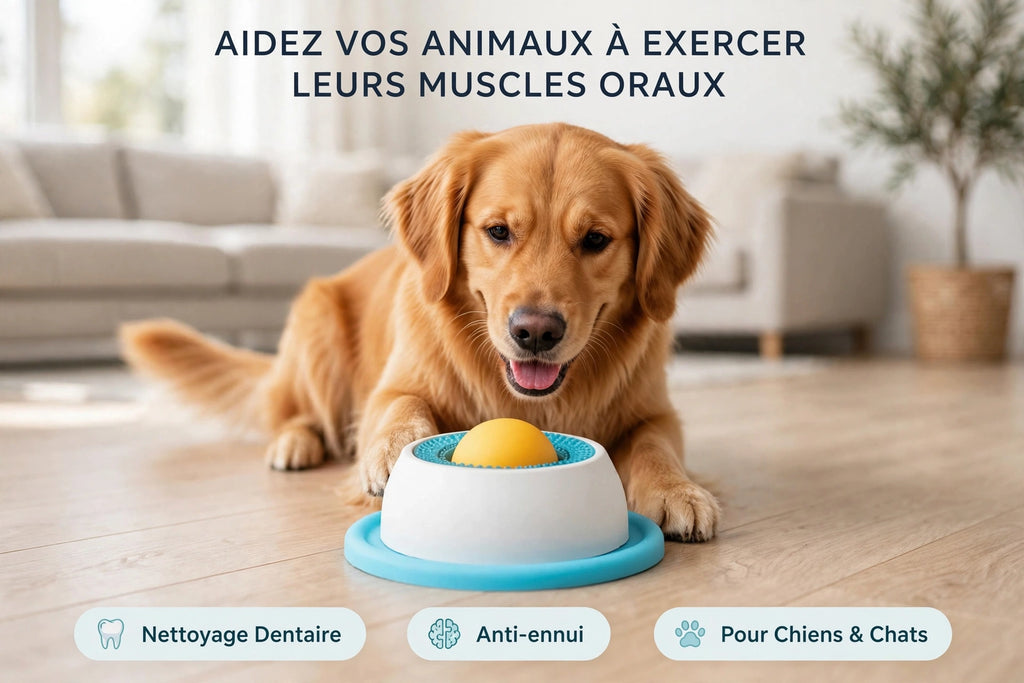 Jouet distributeur de friandises pour chien – mangeoire lente anti-glouton | Les Petits Filous