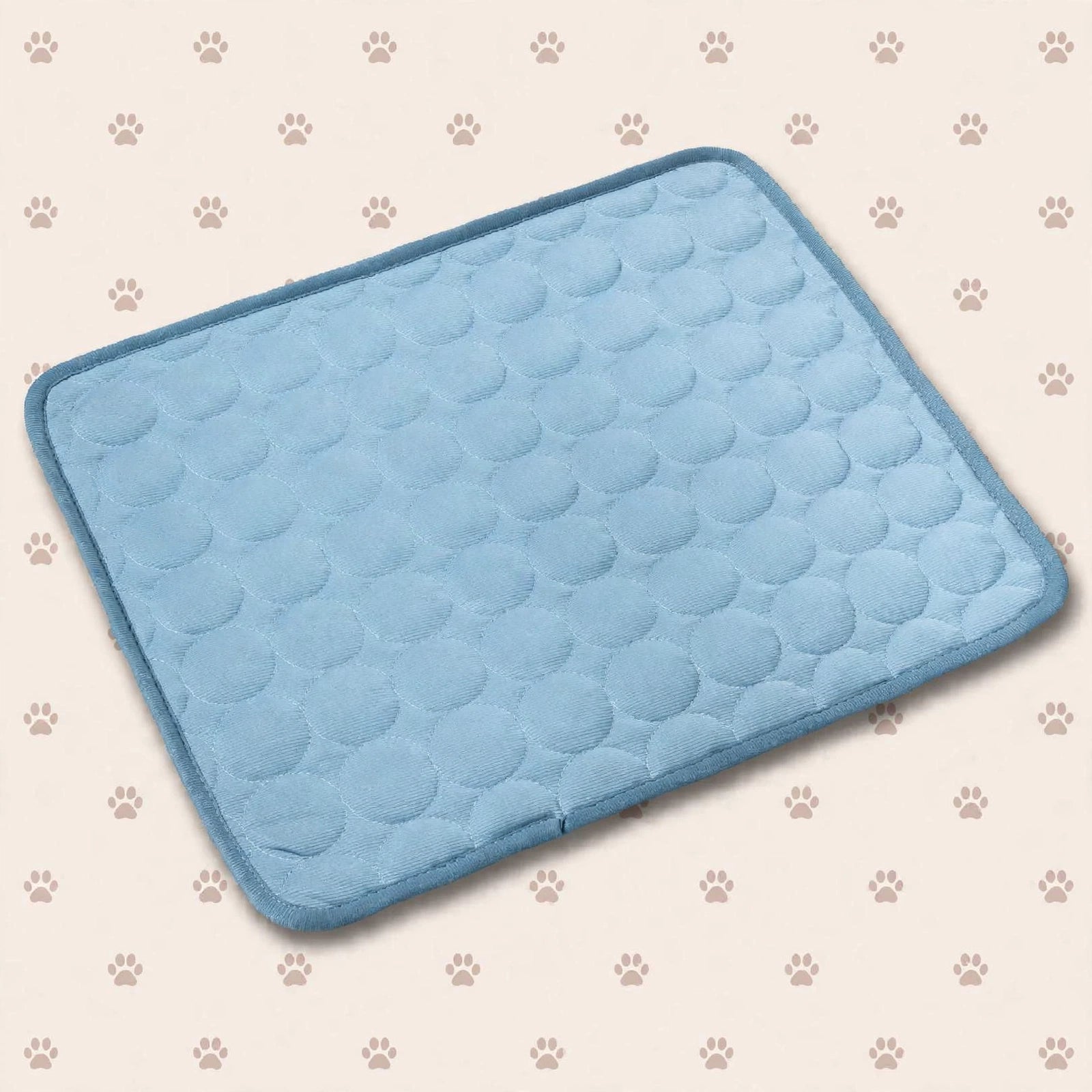 Tapis rafraîchissant bleu pour chien et chat, texture galet