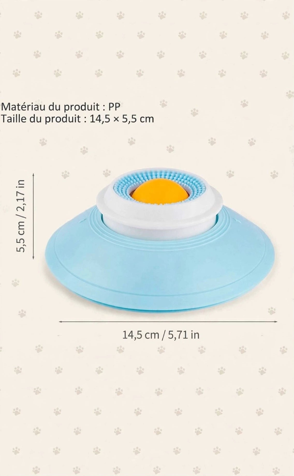 Jouet distributeur de friandises bleu pour chien – taille 14,5x5,5cm PP