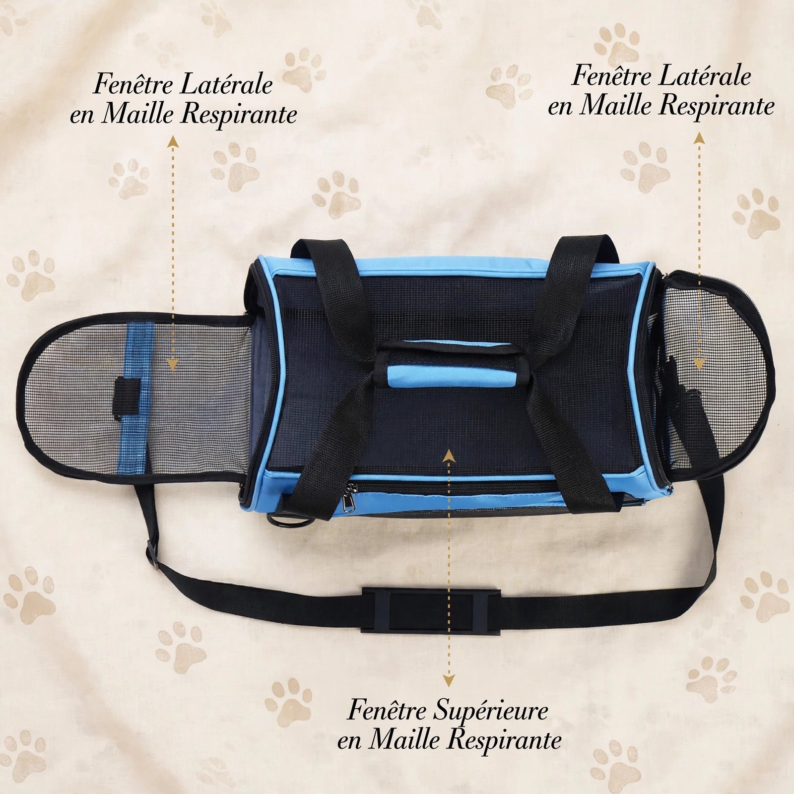Sac de Transport Pliable pour Chat et Petit Chien – Mesh Respirant