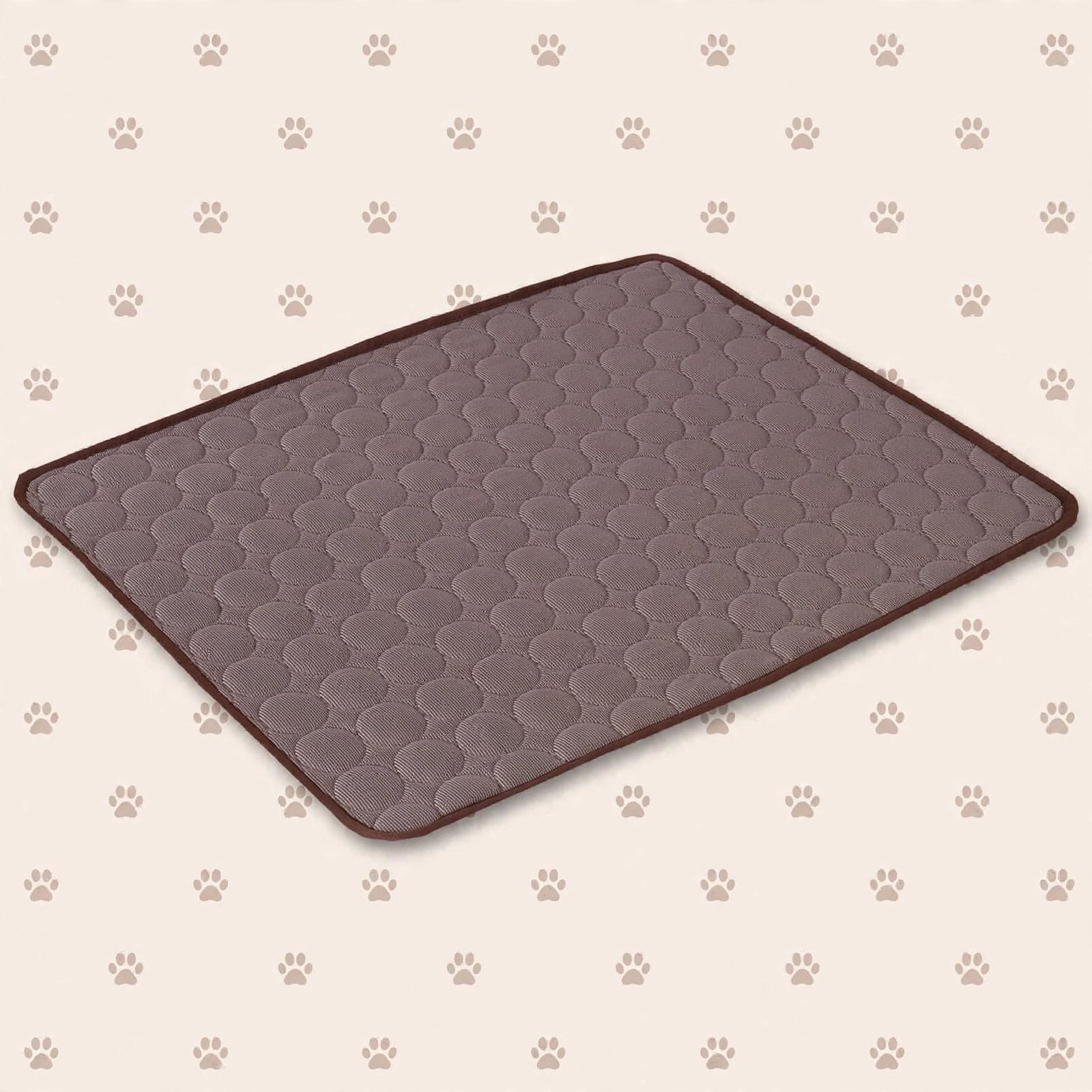 Tapis fraîcheur marron pour chien et chat, surface respirante
