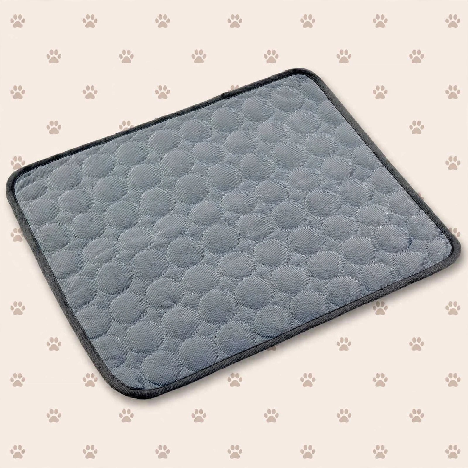 Tapis rafraîchissant gris anthracite pour chien, gel auto-activant