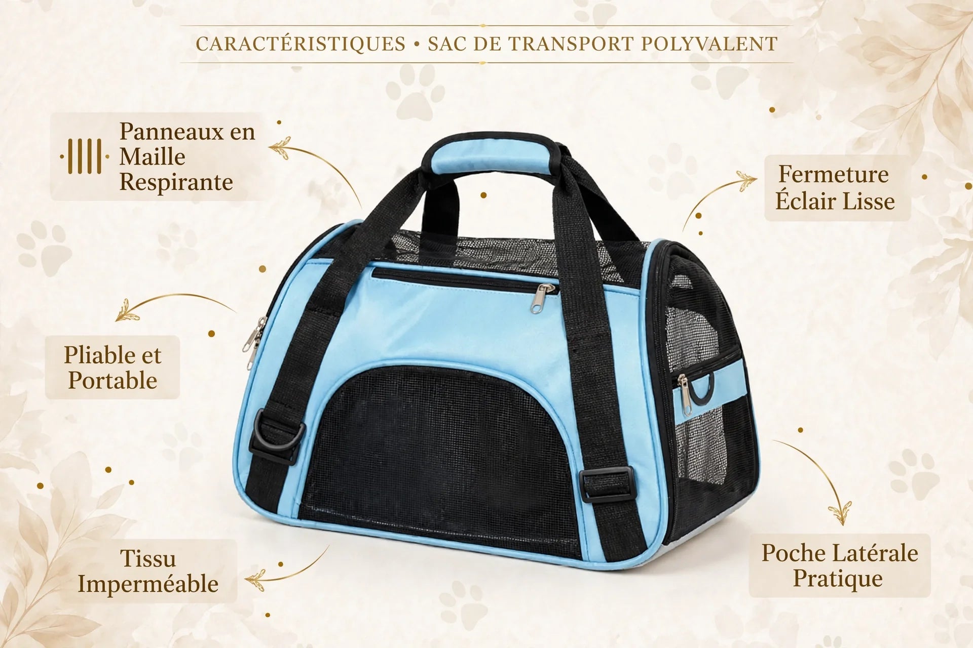 Sac de transport pliable, coloris bleu