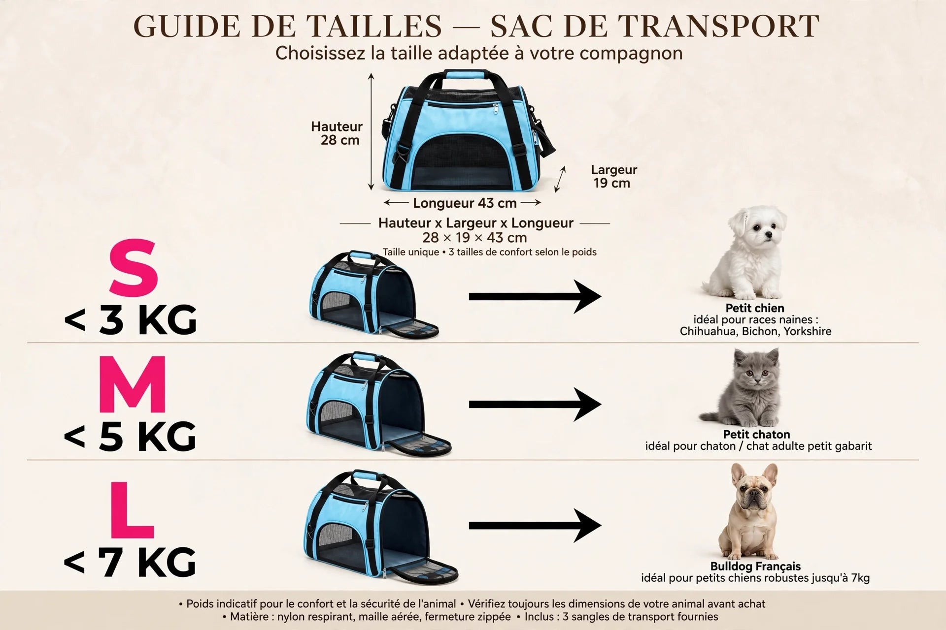 Sac de transport pliable, coloris violet