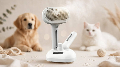 Brosse vapeur électrique 3-en-1 pour chien et chat, soin et démêlage